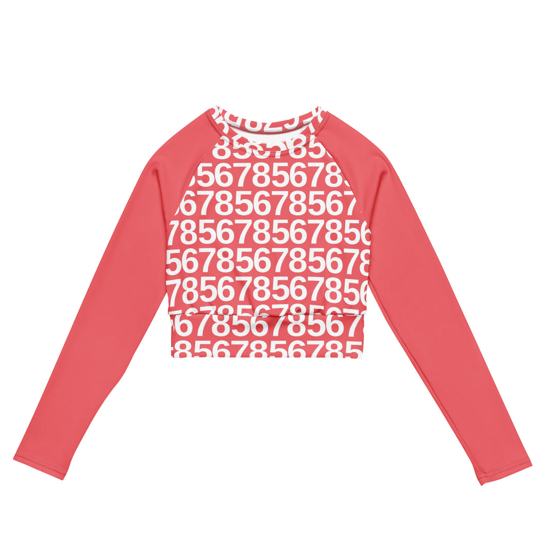 5678 Pink Long-Sleeve Crop Top