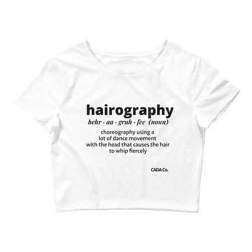 Hairography White Crop Tee