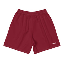 Load image into Gallery viewer, Men&#39;s Burgundy Athletic Long Shorts