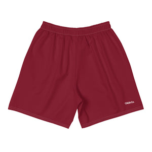 Men's Burgundy Athletic Long Shorts