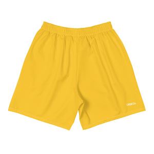 Yellow Men's Athletic Long Shorts