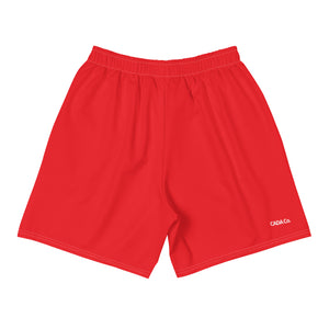 Red Men's Athletic Long Shorts
