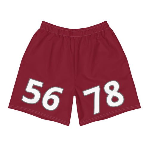 Men's Burgundy Athletic Long Shorts