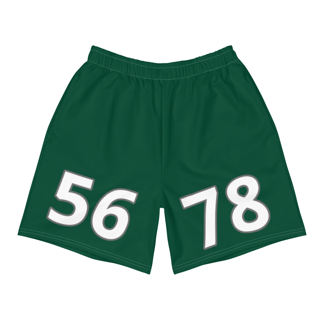Green Men's Athletic Long Shorts