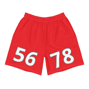 Red Men's Athletic Long Shorts