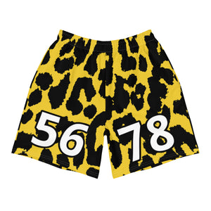 5678 Yellow Leopard Athletic Long Shorts