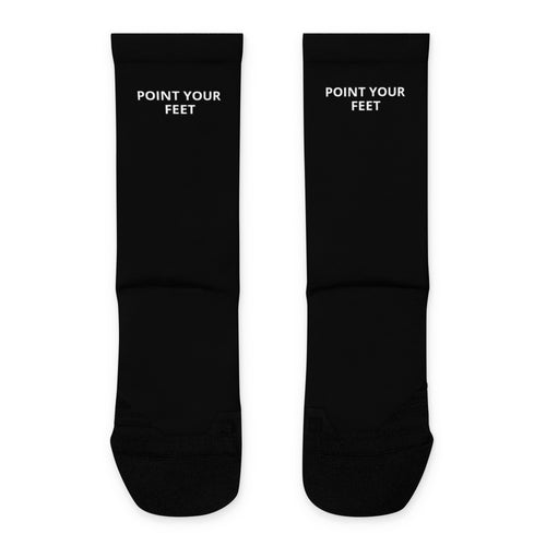 Point Your Feet Black Crew Socks