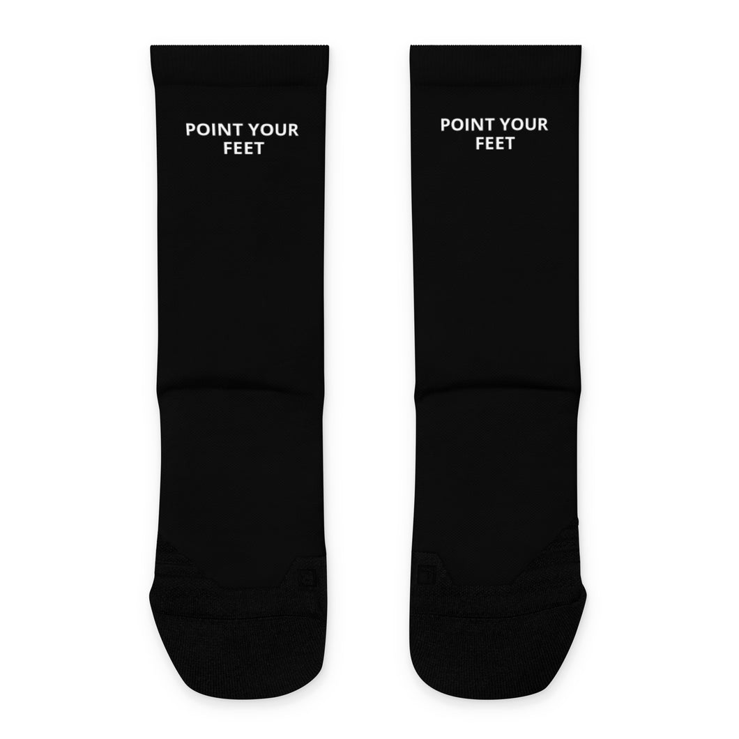 Point Your Feet Black Crew Socks