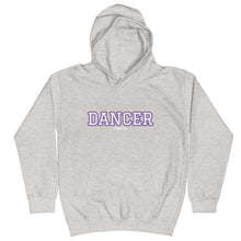 Load image into Gallery viewer, Varsity Purple Dancer Kids Hoodie