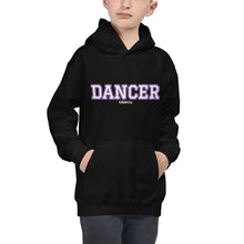 Load image into Gallery viewer, Varsity Purple Dancer Kids Hoodie