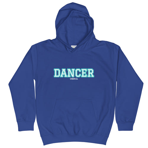 Varsity Turquoise Dancer Kids Hoodie