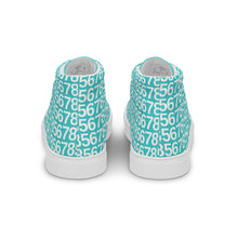 Load image into Gallery viewer, Men’s Turquoise Hightop Canvas Shoes