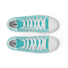 Load image into Gallery viewer, Men’s Turquoise Hightop Canvas Shoes