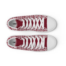 Load image into Gallery viewer, Men’s Burgundy High Top Canvas Shoes