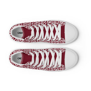 Men’s Burgundy High Top Canvas Shoes