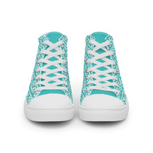 Load image into Gallery viewer, Men’s Turquoise Hightop Canvas Shoes