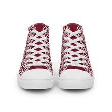 Load image into Gallery viewer, Men’s Burgundy High Top Canvas Shoes