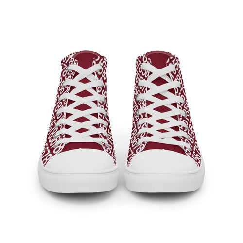 Men’s Burgundy High Top Canvas Shoes