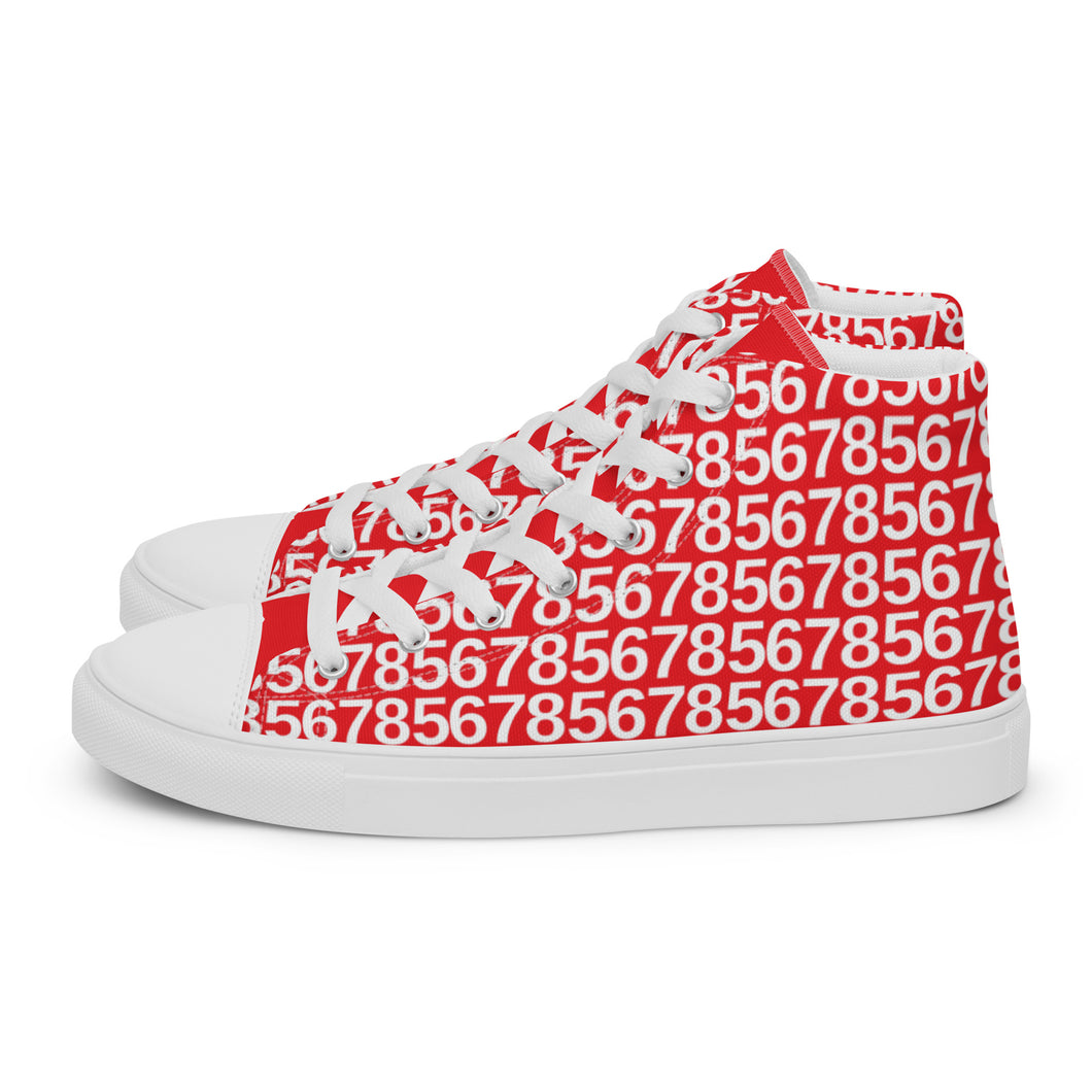 Men’s Red High Top Canvas Shoes