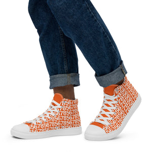 Men’s Orange High Top Canvas Shoes