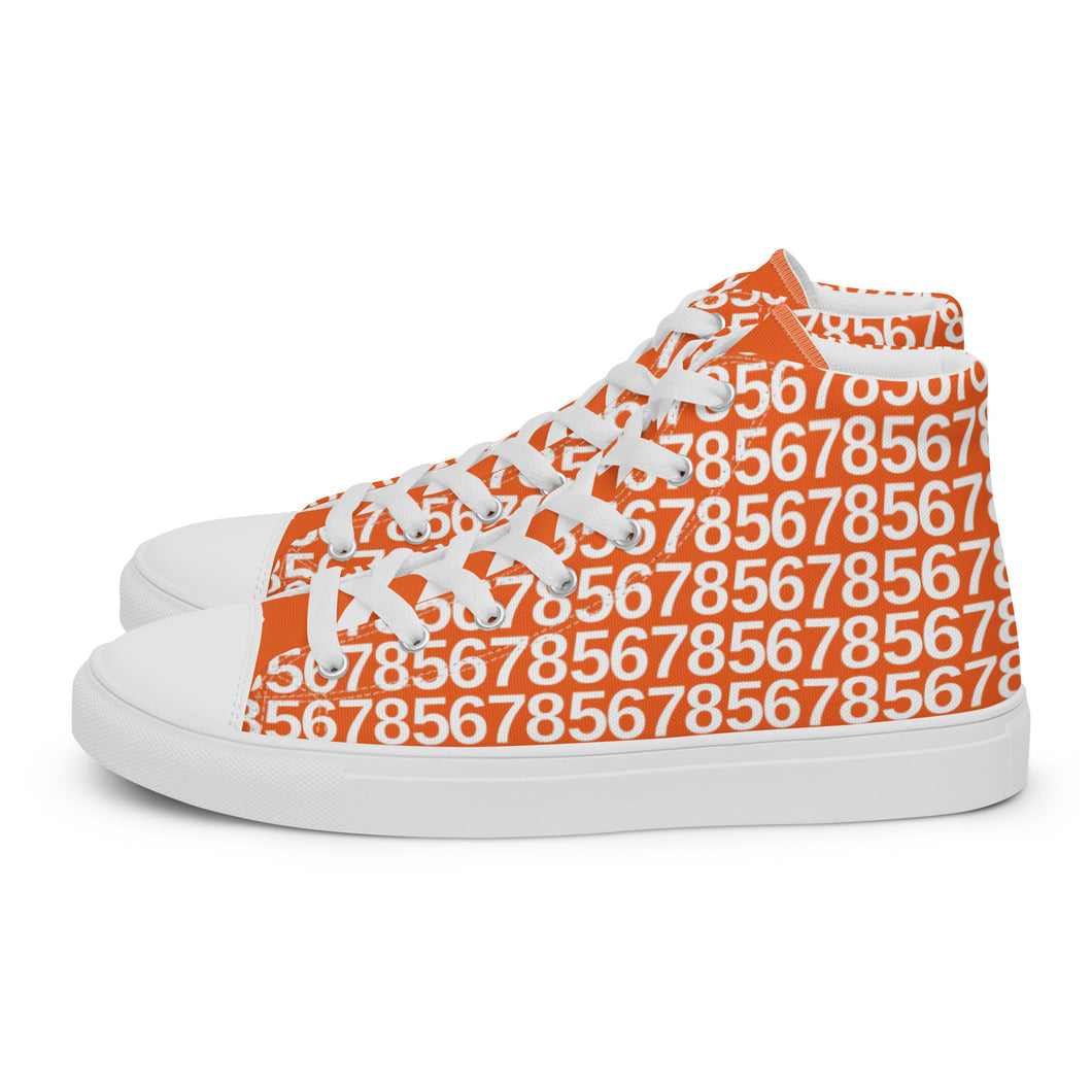 Men’s Orange High Top Canvas Shoes