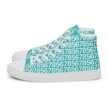 Load image into Gallery viewer, Men’s Turquoise Hightop Canvas Shoes