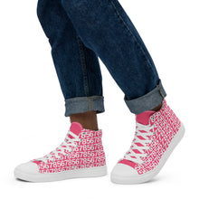 Load image into Gallery viewer, Men’s Pink Hightop Canvas Shoes