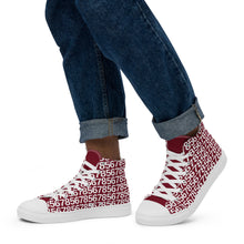 Load image into Gallery viewer, Men’s Burgundy High Top Canvas Shoes