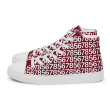 Load image into Gallery viewer, Men’s Burgundy High Top Canvas Shoes