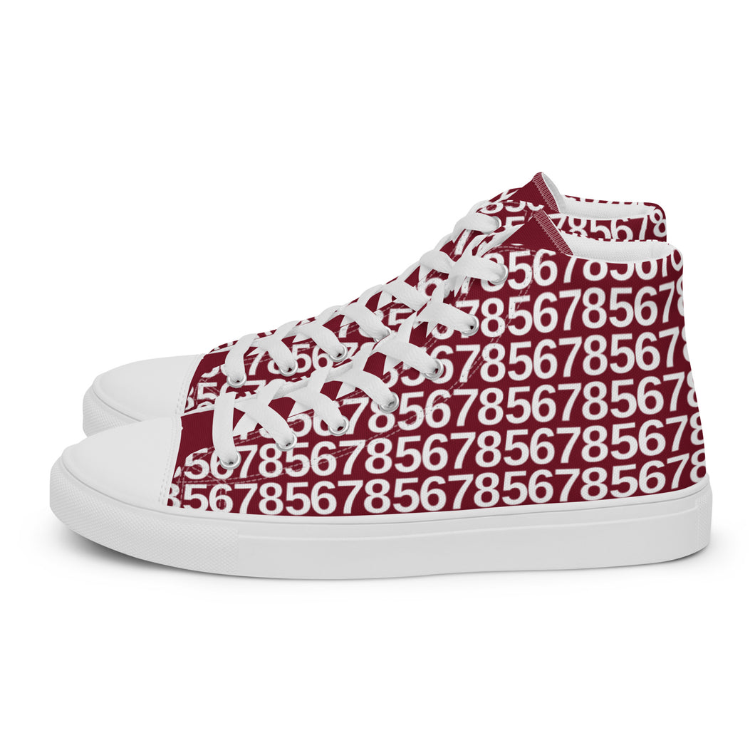 Men’s Burgundy High Top Canvas Shoes