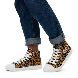 Men’s Leopard High Top Canvas Shoes