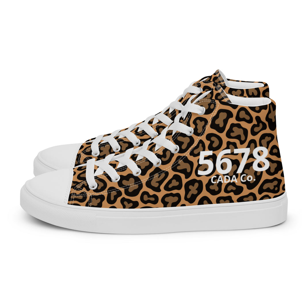 Men’s Leopard High Top Canvas Shoes