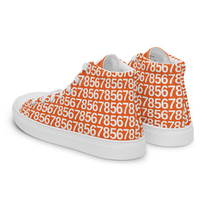 Men’s Orange High Top Canvas Shoes