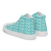 Load image into Gallery viewer, Men’s Turquoise Hightop Canvas Shoes