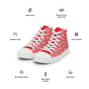 Men’s Red High Top Canvas Shoes