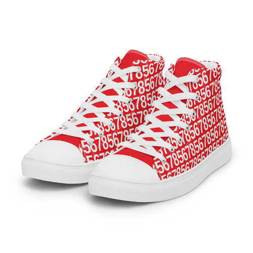 Men’s Red High Top Canvas Shoes