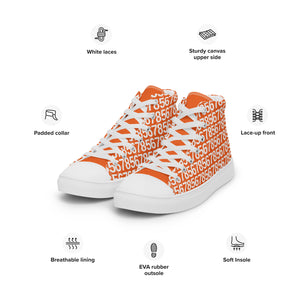 Men’s Orange High Top Canvas Shoes