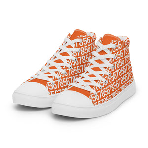 Men’s Orange High Top Canvas Shoes