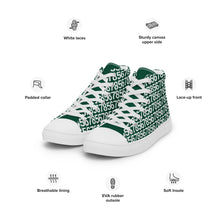 Load image into Gallery viewer, Men’s Green Hightop Canvas Shoes