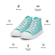 Load image into Gallery viewer, Men’s Turquoise Hightop Canvas Shoes