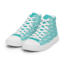 Load image into Gallery viewer, Men’s Turquoise Hightop Canvas Shoes