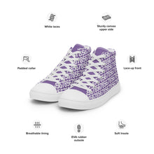 Load image into Gallery viewer, Men’s Purple High Top Canvas Shoes