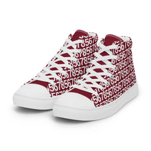 Load image into Gallery viewer, Men’s Burgundy High Top Canvas Shoes