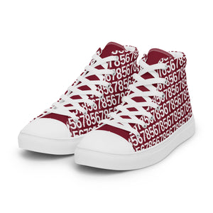 Men’s Burgundy High Top Canvas Shoes