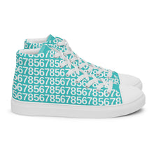 Load image into Gallery viewer, Men’s Turquoise Hightop Canvas Shoes