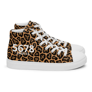 Men’s Leopard High Top Canvas Shoes