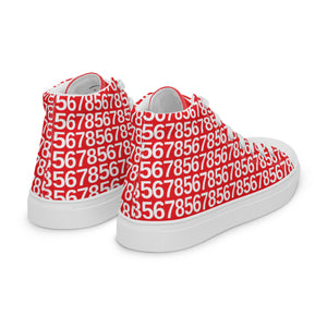 Men’s Red High Top Canvas Shoes