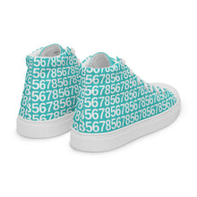 Load image into Gallery viewer, Men’s Turquoise Hightop Canvas Shoes