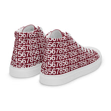 Load image into Gallery viewer, Men’s Burgundy High Top Canvas Shoes