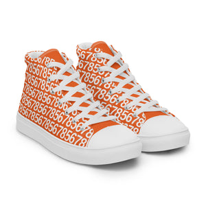 Men’s Orange High Top Canvas Shoes